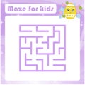 Color square labyrinth. Kids worksheets. Activity page. Game puzzle for children. Easter, egg, holiday. Find the right path. Maze