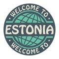 Color stamp with text Welcome to Estonia inside