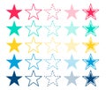 Color star icon collection, vector colorful star`s Royalty Free Stock Photo