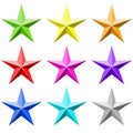 Color star vector set