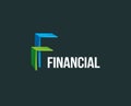 Minimal f letter finance logo template - vector illustration