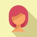 Color step female hairstyle icon flat vector. Kit paint salon