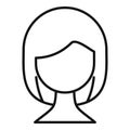 Color step female hairstyle icon outline vector. Kit paint salon