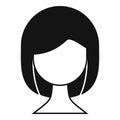 Color step female hairstyle icon simple vector. Kit paint salon