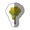 color sticker stylized tree icon