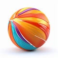 Colorful 3d Basketball Ball Illustration On White Background Royalty Free Stock Photo