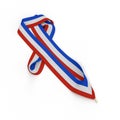 Color stripes medal ribbon , isolated on white. 3D illustration Royalty Free Stock Photo