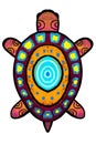 Color, stylized turtle with ornament - illustration.