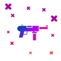 Color Submachine gun M3, Grease gun icon isolated on white background. Gradient random dynamic shapes. Vector