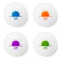 Color Sunrise icon isolated on white background. Set icons in circle buttons. Vector Illustration Royalty Free Stock Photo