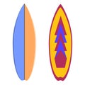 Color surfboard. extreme sport Vector illustration Flat design Vector Illustration