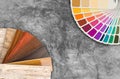 Color swatch samples and wood color guide Royalty Free Stock Photo