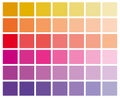 Color swatch. Warm shades. Vector illustration.