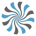 Color swirl logo. Blue and gray spiral shapes