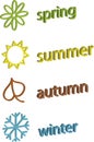 Color symbols of spring, summer, autumn and winter