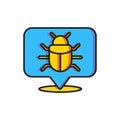 Color System bug concept icon isolated on white background. Code bug concept. Bug in the system. Bug searching. Flat Royalty Free Stock Photo