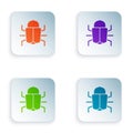 Color System bug concept icon isolated on white background. Code bug concept. Bug in the system. Bug searching. Set