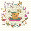 Color tea time background Royalty Free Stock Photo