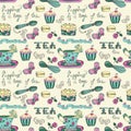 Color tea time pattern Royalty Free Stock Photo