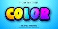 Color text, shiny colorful editable text effect