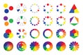 Color theory icon and color wheel or color circle