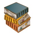 Color three thick books icon