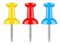 Color thumbtack isolated on a white background.