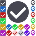 Color tick icon set