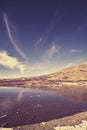 Color toned Independence Pass mountain lake landscape, Colorado, USA. Royalty Free Stock Photo