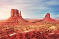 Color toned sunset over Monument Valley, USA Royalty Free Stock Photo