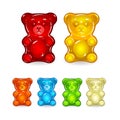 Color transparent jelly bears set