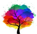 Color tree paint splat Royalty Free Stock Photo