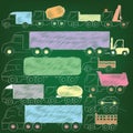 Color truck icons hand drawing by chalk