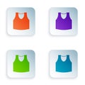 Color Undershirt icon isolated on white background. Set colorful icons in square buttons. Vector