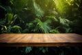 color up leaf design wooden green platform podium space mock palm. Generative AI.