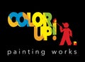 Color up painting works logotype template with painter Royalty Free Stock Photo