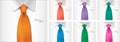 7 color variables of shirt and tie illustration Royalty Free Stock Photo