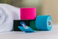 Color variety of therapeutic self adhesive tapes, Royalty Free Stock Photo