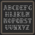 Color Vector Alphabet on a framed black background