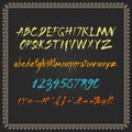 Color Vector Alphabet on a framed black background