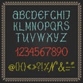 Color Vector Alphabet on a framed black background