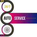 Color vector background autoservice on white background.