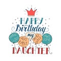 Color vector birthday card for daughter.