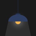 Color vector pattern, lampshade with light bulb illuminates the dark space, flat design