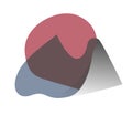 Color vector flat icon summer time, mountain, sun, sea