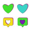 Color vector hearts. Green and Blue hearts