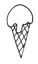 color vector ice cream cone hand drawn doodle Royalty Free Stock Photo