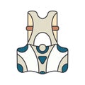 Color vector icon hockey, rugby, baseball defense armor plates. Sport equipment success symbol. Athletic competition