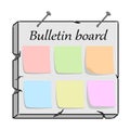 Color vector illustration of a bulletin board. Royalty Free Stock Photo