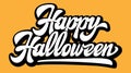 Color vector illustration with calligraphic inscription Happy Halloween